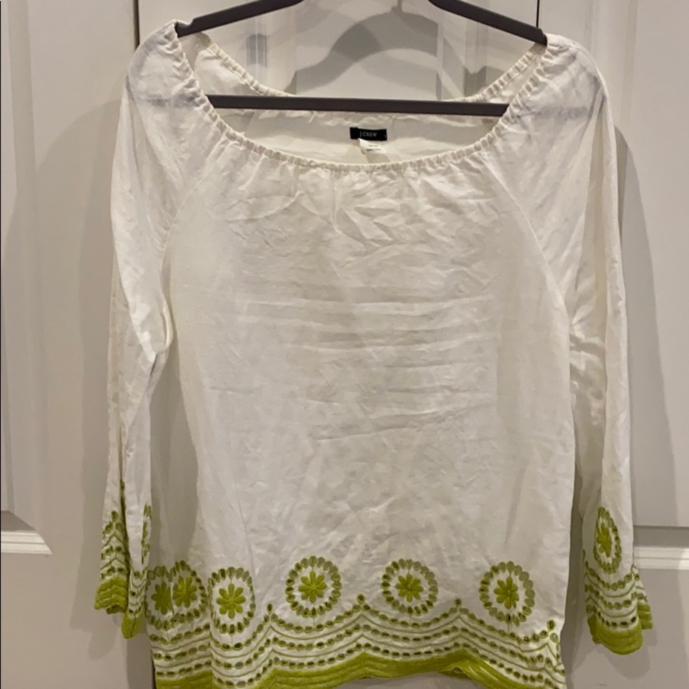 J Crew Embroidered Linen Tunic, Small